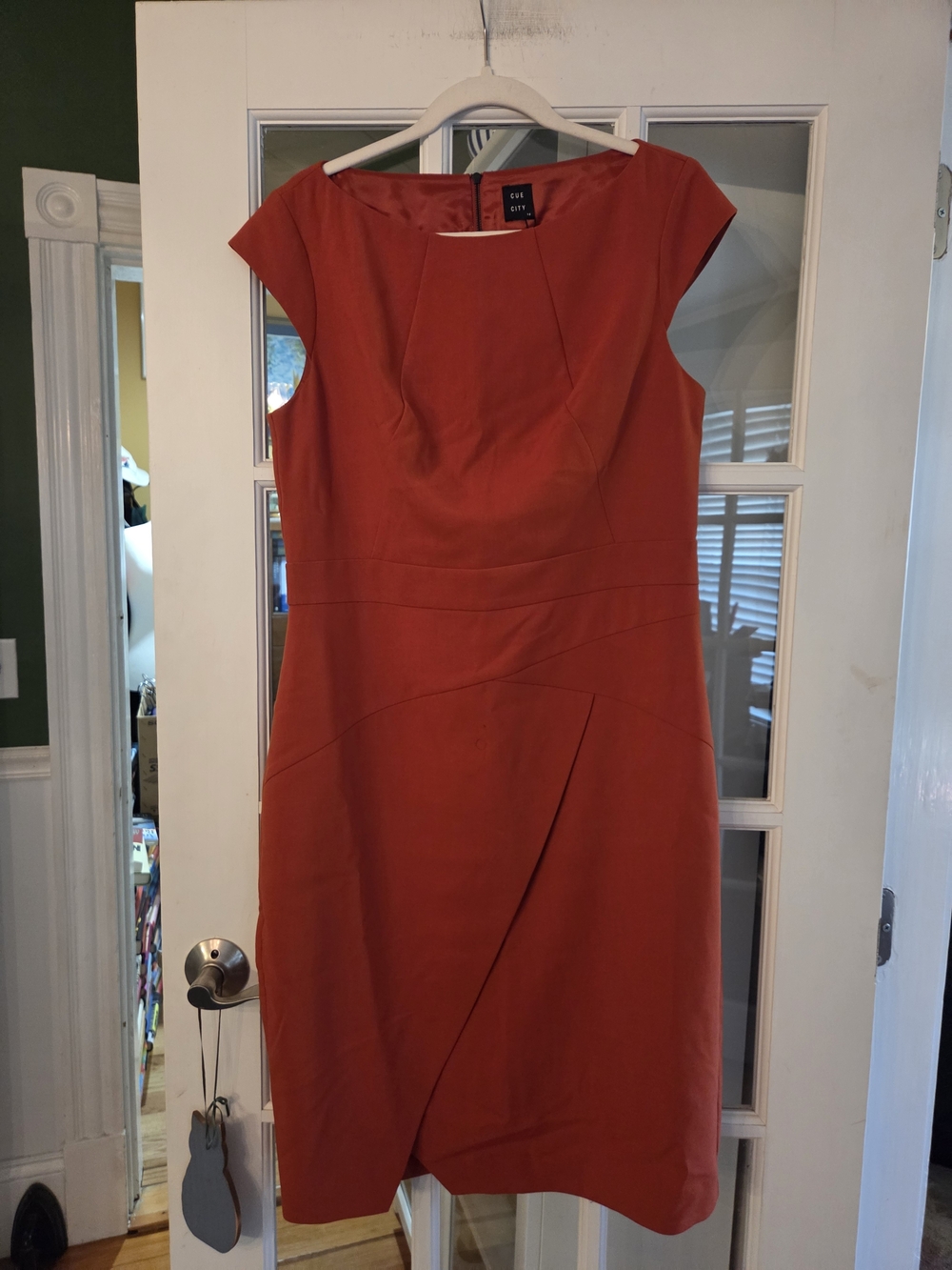 Cue Orange Cap-Sleeve Sheath Dress - Size 10 US